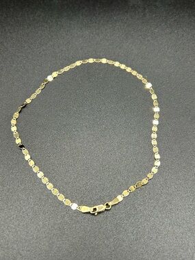 Solid gold sparkly anklet